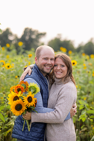 Lannon Sunflower Field Engagement - WI Sunflower Engagement Session - MemoryLanePhotography